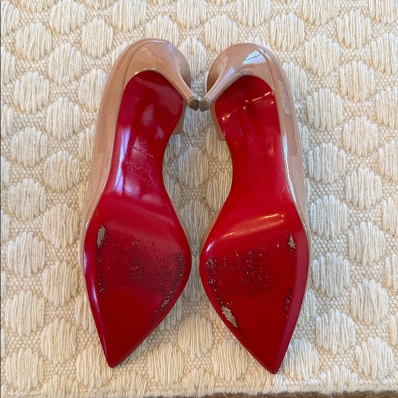 Christian Louboutin Iriza 100mm Nude Patent Leather Heels | Size 38 - Picture 5 of 11